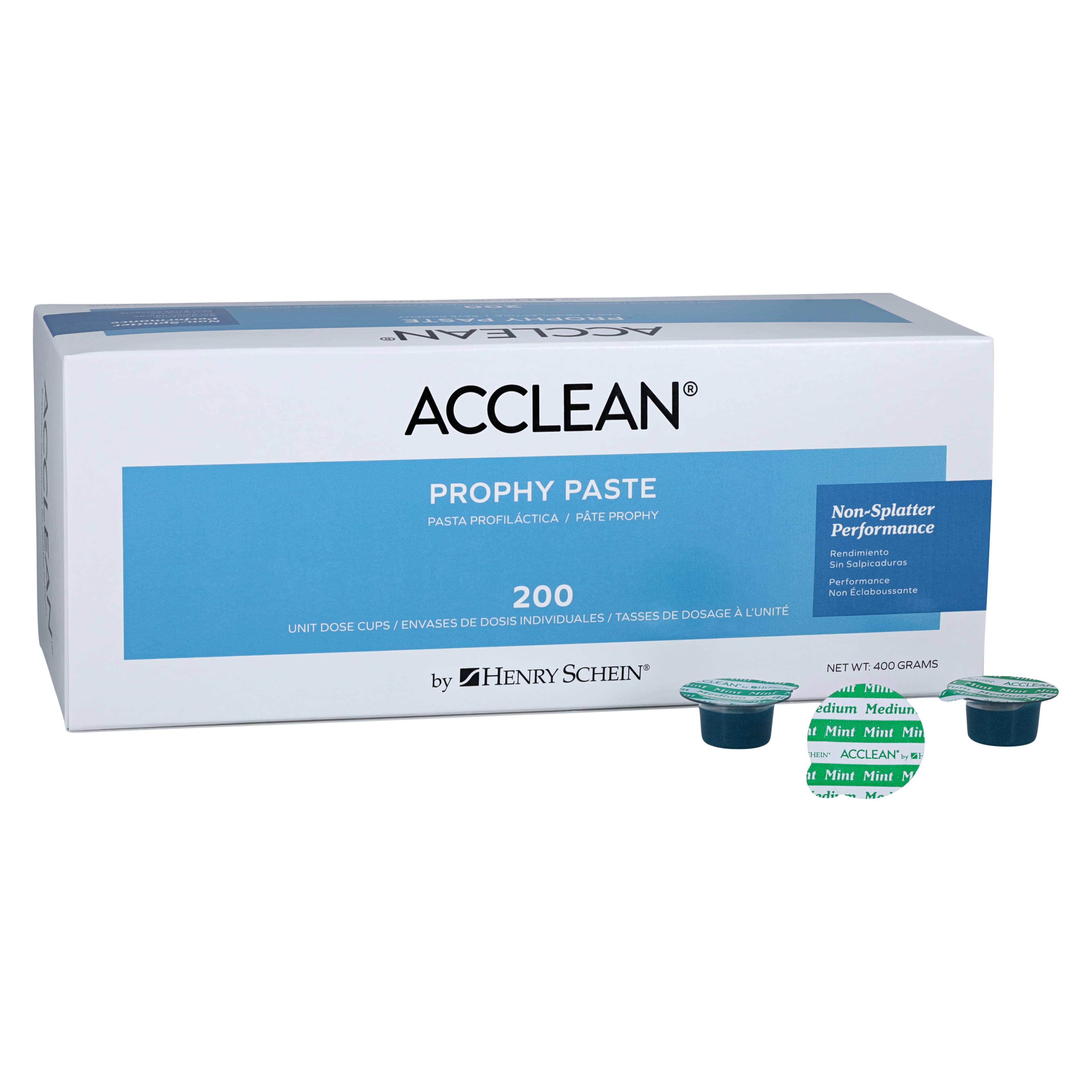 Acclean Prophy Paste, Medium Grit, Mint, Gluten Free, Unit Dose Cups, 200/Box - Acclean Prophy Paste Medium - Image 1