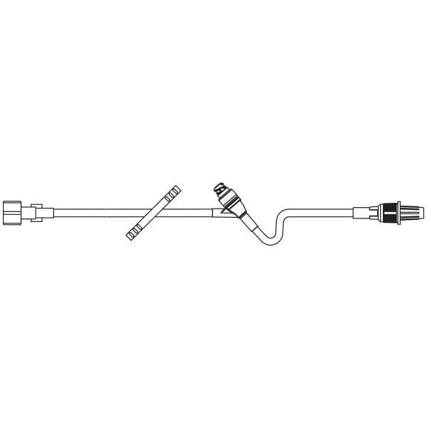 Baxter IV Extension Set with Y-Injection Site, 14" Male Luer Lock Adapter with Retractable Collar, CLEARLINK Luer Activated Valve, Sterile, 48/Case - Ext Set w/1-Y Site LL - Image 1