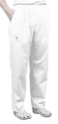 Fashion Seal Unisex Scrub Pant, White, Large, 65% Polyester / 35% Cotton, Style 7439 - Pants Scrub Unisex White - Image 1