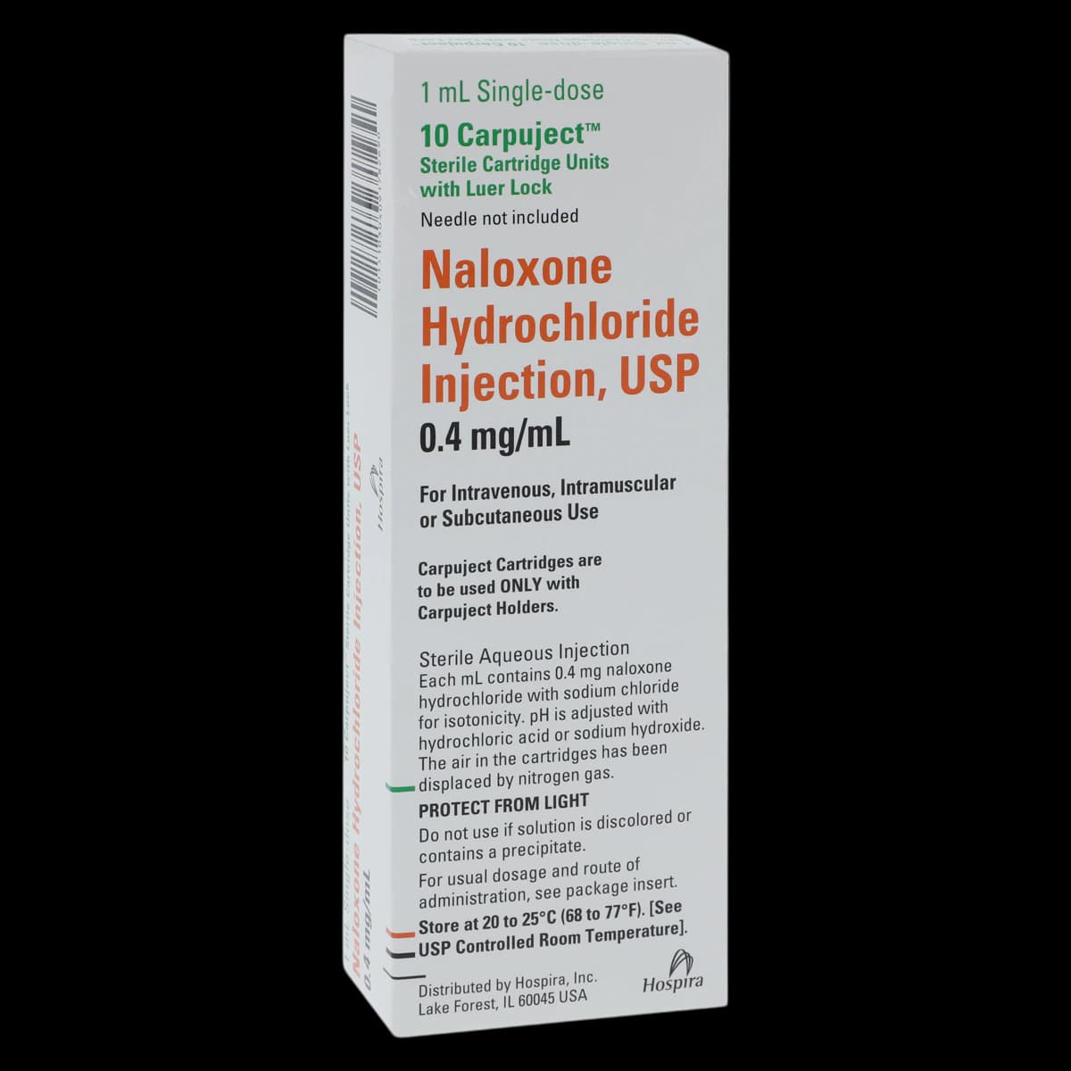 Naloxone HCl Injection 0.4 mg/mL, Carpuject Syringe, 1 mL, No Needle (Pfizer Injectables) - Naloxone HCl Inj Carpujct Syr - Image 1