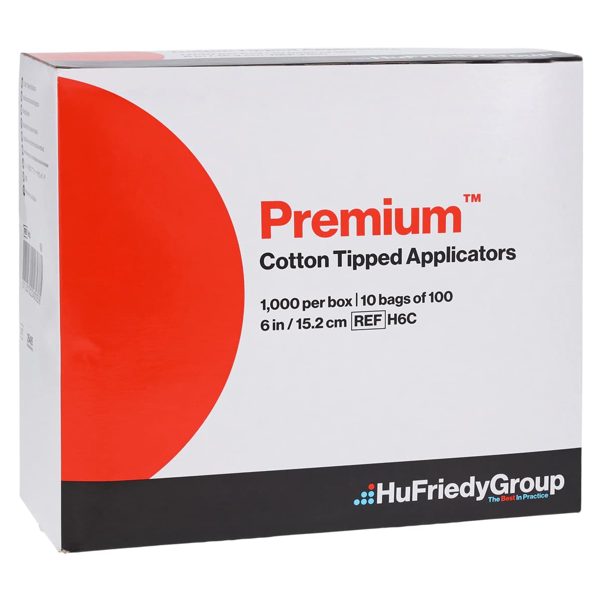 Crosstex Premium Cotton Tipped Applicators, 6" Wood Shaft, Non-Sterile, 1000/Box, H6C - Premium Cotton Tipped Applicators 6" 1000/Pk - Image 1