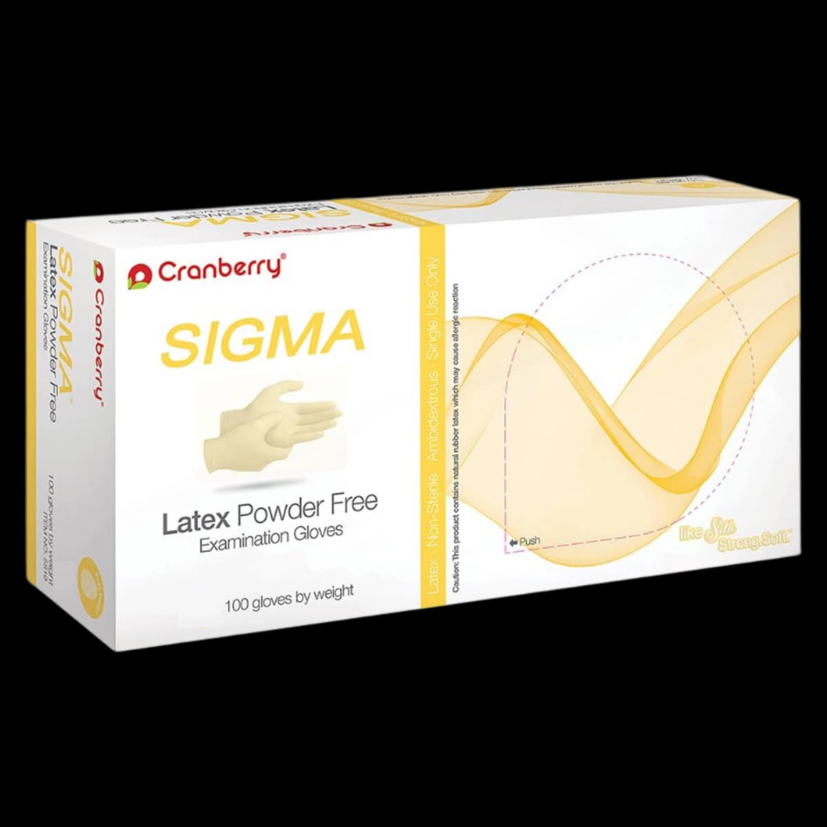 Cranberry Sigma Powder Free Latex Exam Gloves, Large, White, 100/Box, CR5818 - Cranberry® SIGMA Powder Free Latex Exam Gloves, 100/Box - Large - Image 1