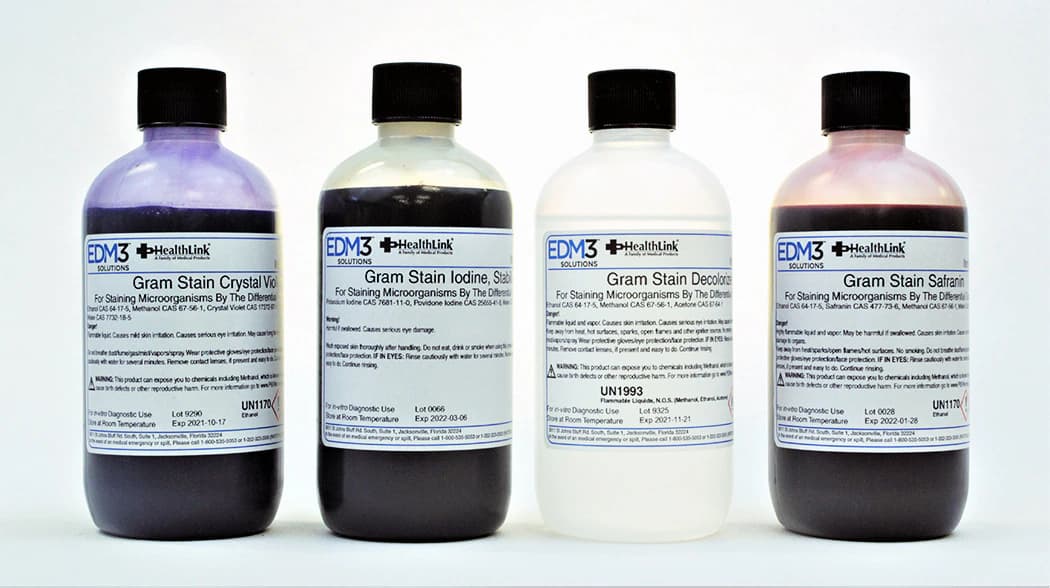 Gram Stain Set, 8 oz Bottles, 4/Package (STAB.IO) - Gram Stain Set STAB.IO - Image 1
