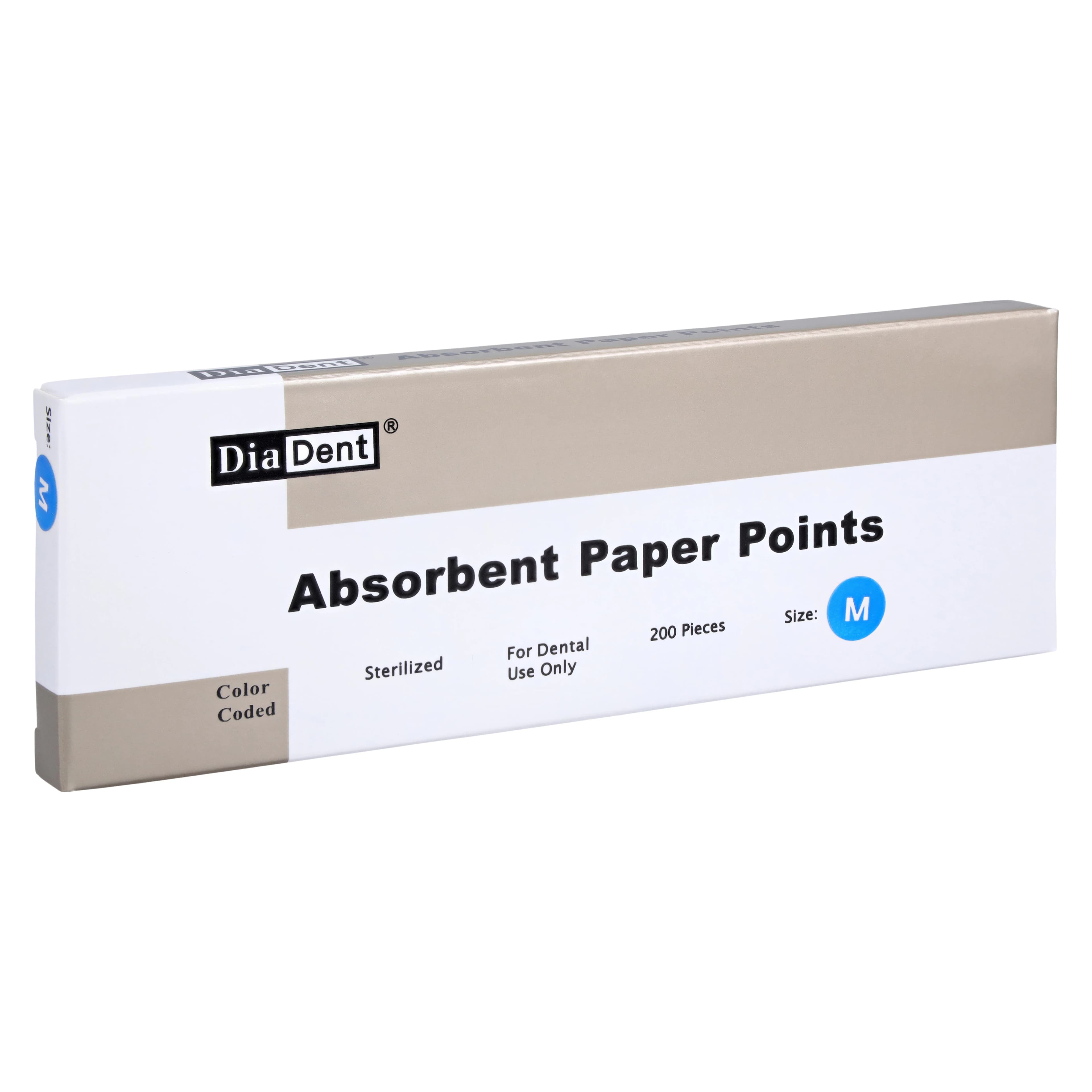 Diadent Paper Points, Accessory Sizes, Non-Marked, Medium, Cell Pack of 200, 202-304 - Paper Points, Accessory Sizes, Non-Marked, PP Cell Pack, Medium, 200/Pk, 202-304 - Image 1
