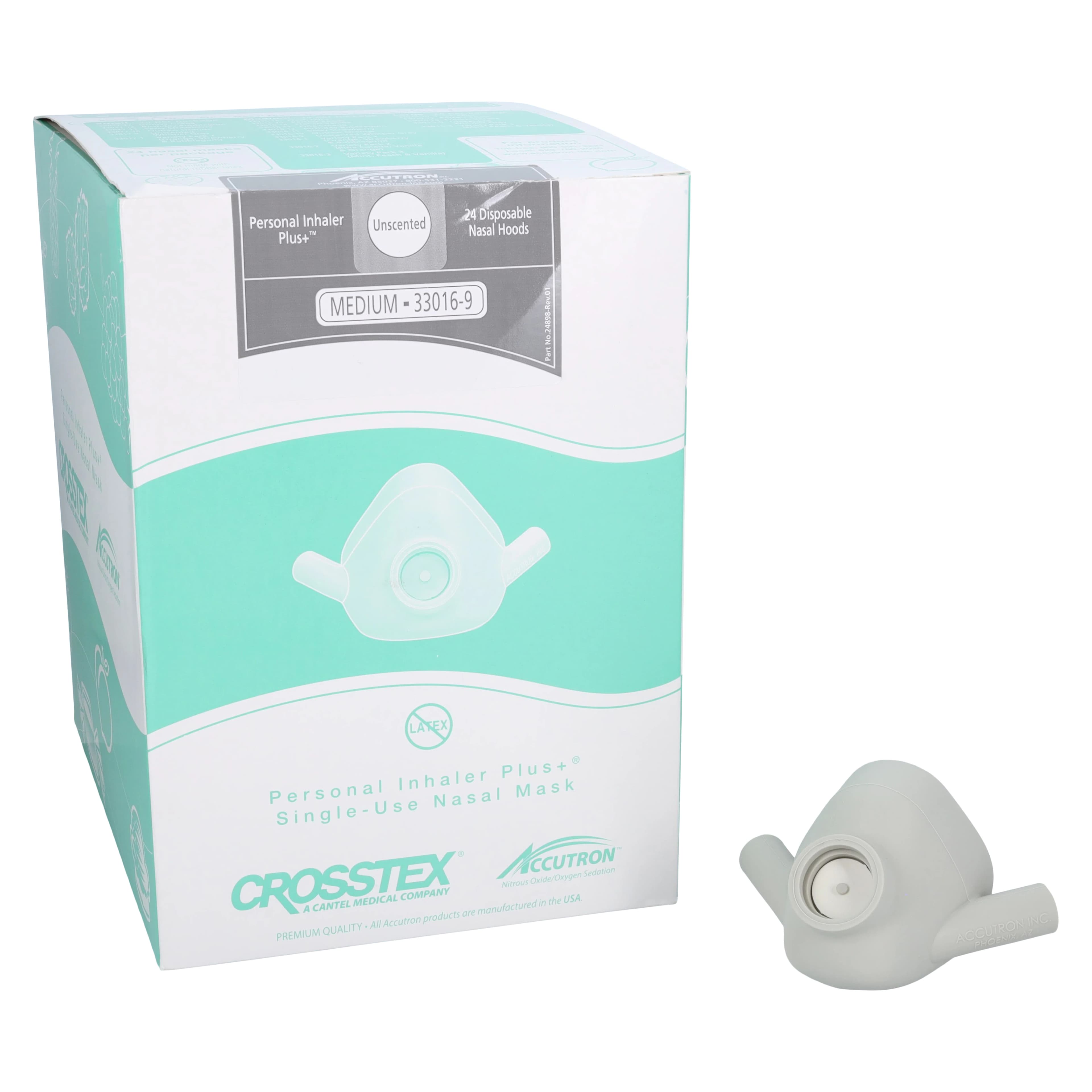 Accutron Personal Inhaler Plus+ Nasal Hoods, Medium, Unscented, Whisper Gray, Single-Use, Latex-Free, 24/Pk, 33016-9 - Personal Inhaler Plus Nasal Hoods, Medium, Unscented, Whisper Gray, 24/Pk, 33016-9 - Image 1