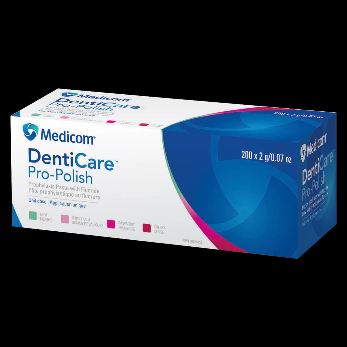 DentiCare Pro-Polish Prophy Paste with Fluoride, Medium Grit, Cherry, Unit Dose Cups, 2 g, 200/Box, 10047-MCHUN - DentiCare, Pro-Polish, Prophy Paste Cups, Medium, Cherry, 200/Pk, 10047-MCHUN - Image 1
