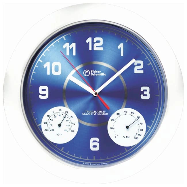 Control Company Traceable Wall Clock with Thermometer and Humidity Display - Wall Clock/Therm/Humidity - Image 1