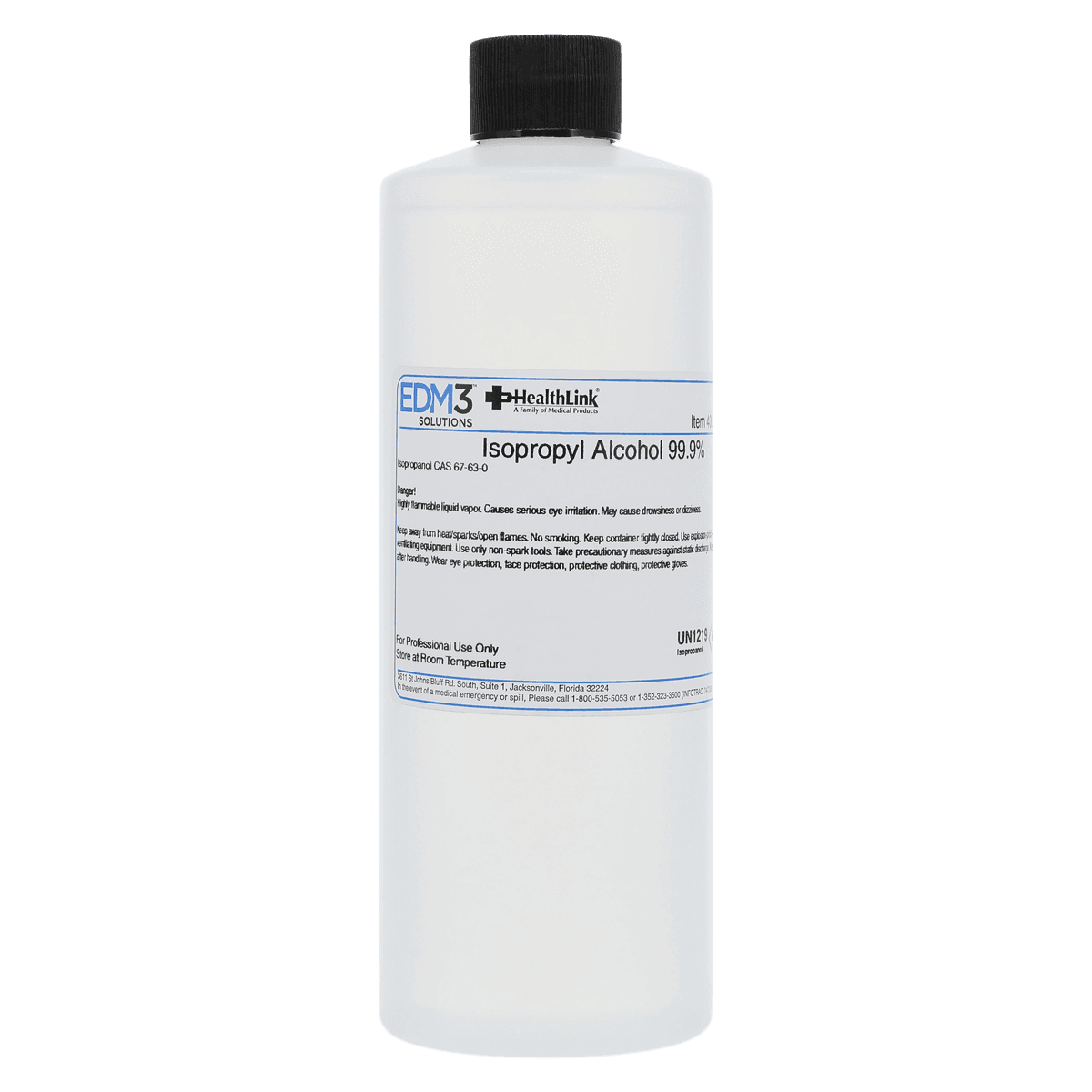 Alcohol 99% Isopropyl, ASC Grade, 16 oz Bottle, Flammable - Alcohol 99% Isopropyl - Image 1