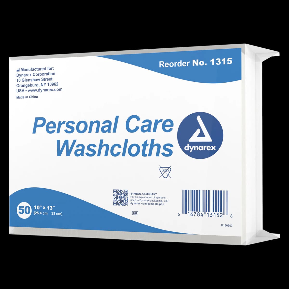 Dynarex Disposable Airlaid Cellulose Washcloths, 10" x 13", White, 500/Case - Washcloth 10"x13"Personal Care - Image 1