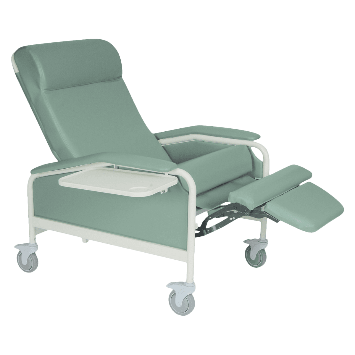 Winco CareCliner Trendelenburg Recliner, Moss Green Vinyl, 450 lb Capacity - CareCliner Moss Green - Image 1