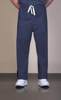 Fashion Seal Unisex Scrub Pant, Navy Blue, 3X-Large, 100% Cotton, Drawstring Closure, 1 Pocket, Reversible - Pants Scrub Unisex Navy Blue - Image 1