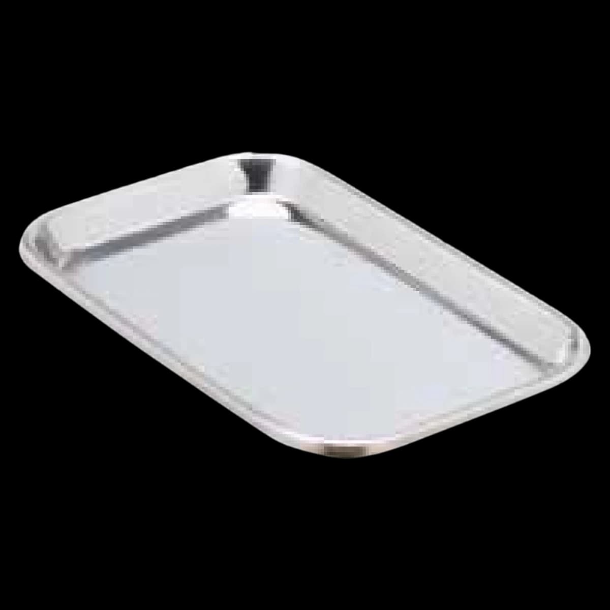 Miltex-Integra Stainless Steel Instrument Tray, 21-11/32" x 16-7/16" x 7/8", Rolled Edge, Each - Instrument Tray SS - Image 1