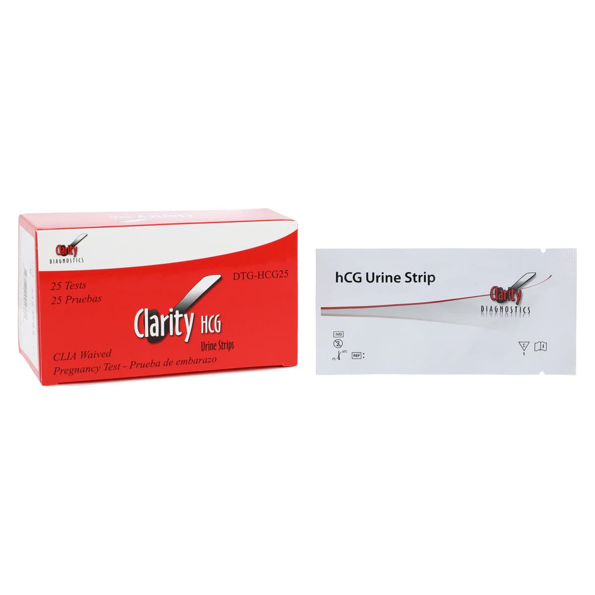 Clarity HCG Urine Pregnancy Test Strips, CLIA Waived, 25/Box - Clarity HCG Urine Strips - Image 1