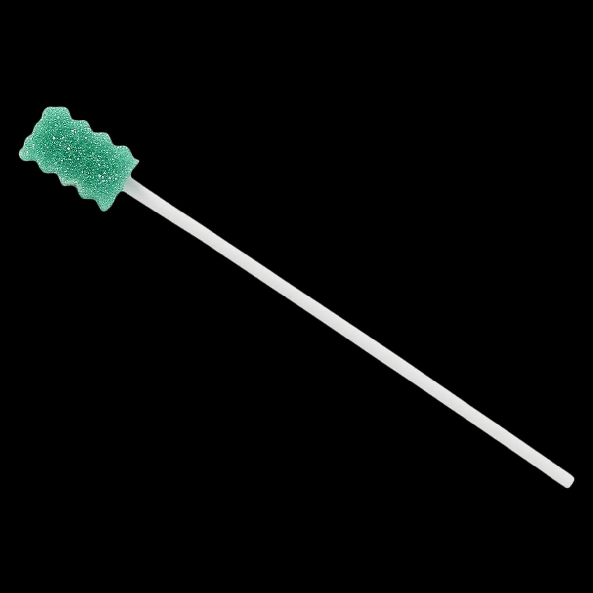Medline DenTips Oral Swabsticks, Treated, Adult, Green, No Tuft Foam Head, 500/Case - Dentips Swabs Oral Disposable - Image 1