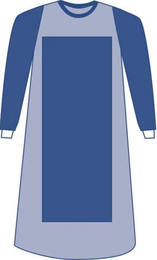Medline Eclipse Disposable Surgical Gown, 3X-Large, Blue, AAMI Level 4, Knit Cuffs, 18/Case - Gown Surg Disp Blue AAMI4 - Image 1