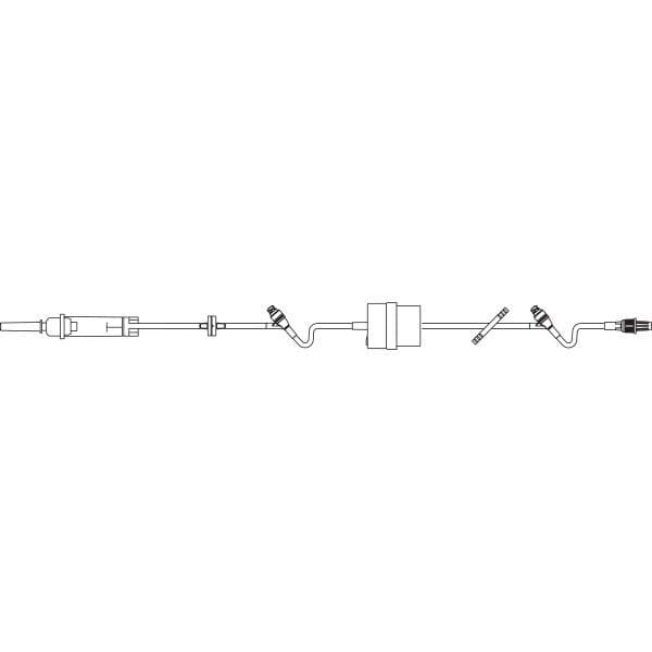 Baxter Continu-Flo IV Solution Set, Y-Type Injection Site, 10 Drops/mL, 96" Tubing, Male Luer Lock Adapter, 48/Case - Continu-Flo Solution Set - Image 1