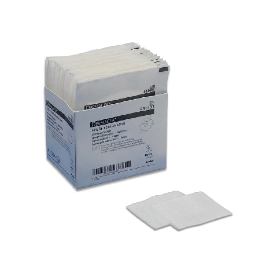 Cardinal Dermacea Non-Woven Sponge, Rayon/Polyester Blend, 2x2", 4-Ply, Latex-Free - Sponge Dermacea Nonwvn 4Ply ST - Image 1