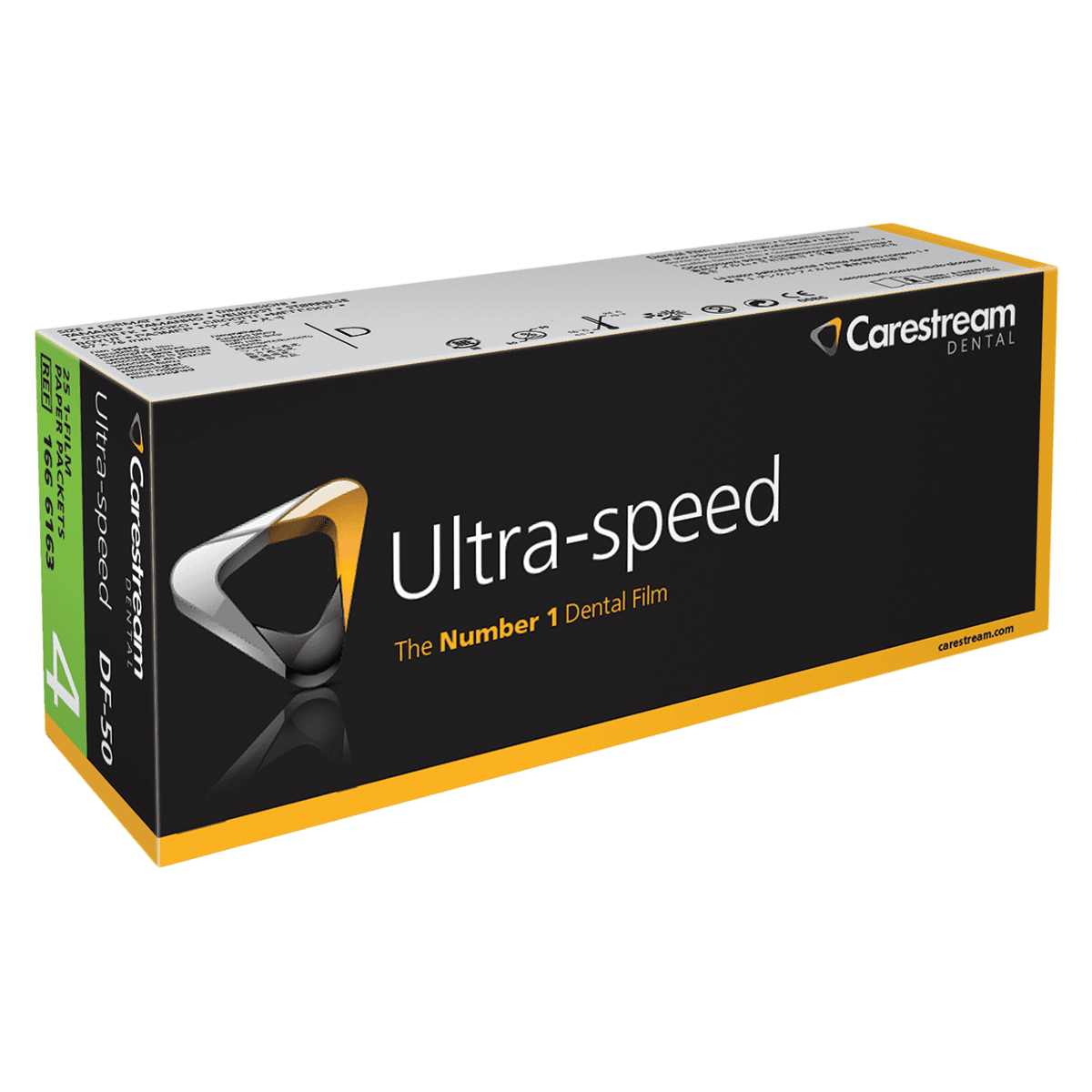 Carestream Ultra-Speed Dental X-Ray Film DF-50, Size 4, Occlusal, Single Film Paper Packets, 25/Box, 1666163 - DF-50 Size 4 ULTRA-SPEED Single Film - (25) - Image 1