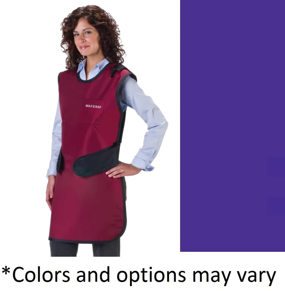 Wolf X-Ray Unisex Lightweight X-Ray Apron, Purple, 24x42", 0.5mm Lead Equivalence, With Collar - Apron X-Ray Unisex Purple - Image 1