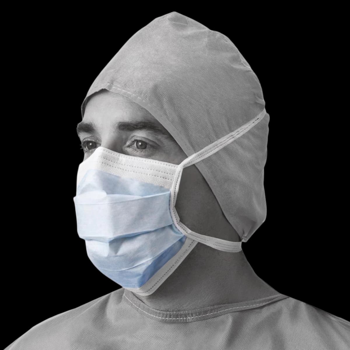 Prohibit X-tra Tie-On Face Mask, Anti-Fog, Blue, ASTM Level 1, 50/Box, 6 Boxes/Case - Face Mask Xtra Fog Free Tie L1 - Image 1