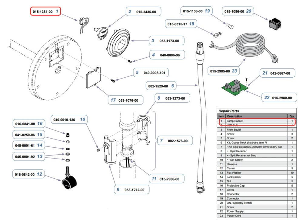 Midmark Lamp Socket for 250/151/152 Exam Light, Each - Lamp Socket f/152 Light - Image 1