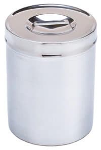 Integra Miltex Stainless Steel Dressing Jar with Cover, 1/2 Qt, 4" x 2-5/8", 3-953 - Integra Miltex - Stainless Steel Dressing Jar W/ Cover - Image 1