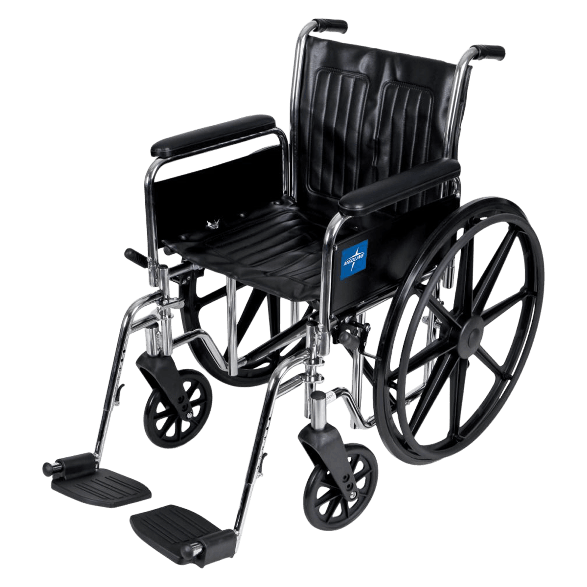 Medline Excel 2000 Transport Wheelchair, Full Arm, 300 lb Capacity - Wheelchair Excel 2000 Full Arm - Image 1