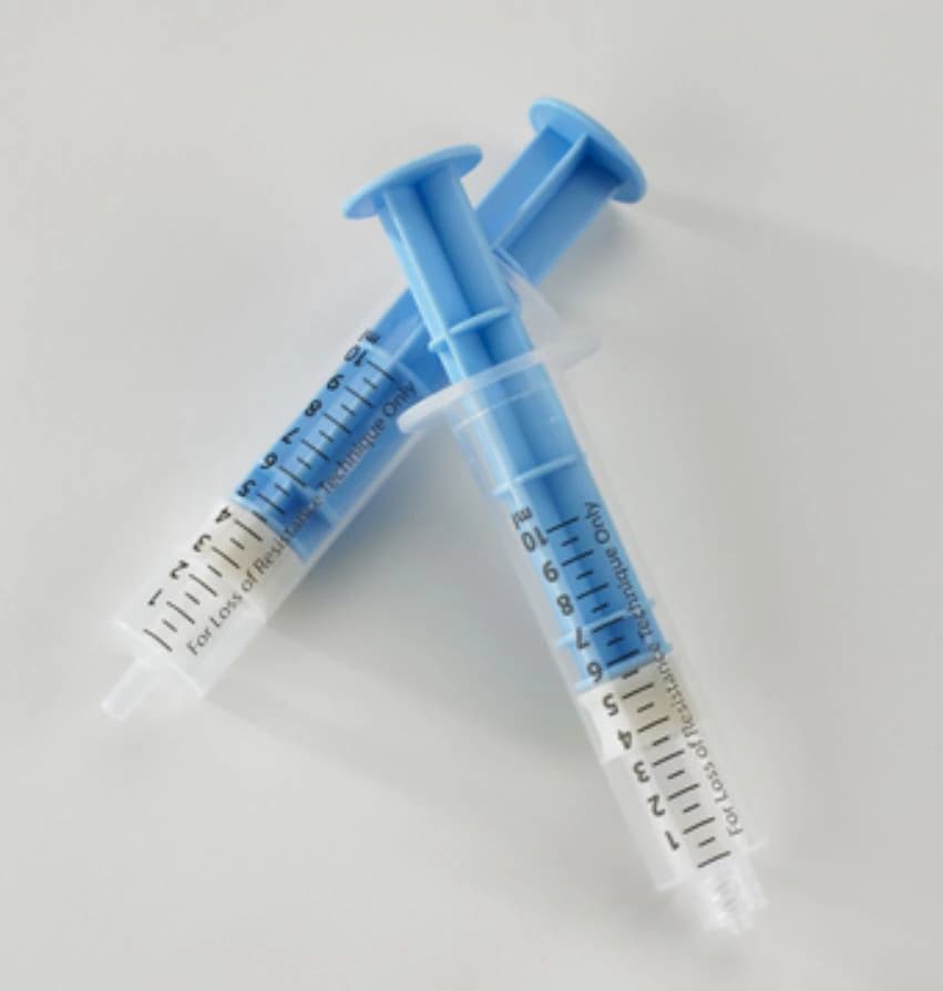 EpiGlide Loss of Resistance Syringe, 10cc, Blue Translucent, Luer Slip Tip, Low Dead Space, Sterile, Individually Packaged, 50/Case - Syringe LOR Plastic LS - Image 1