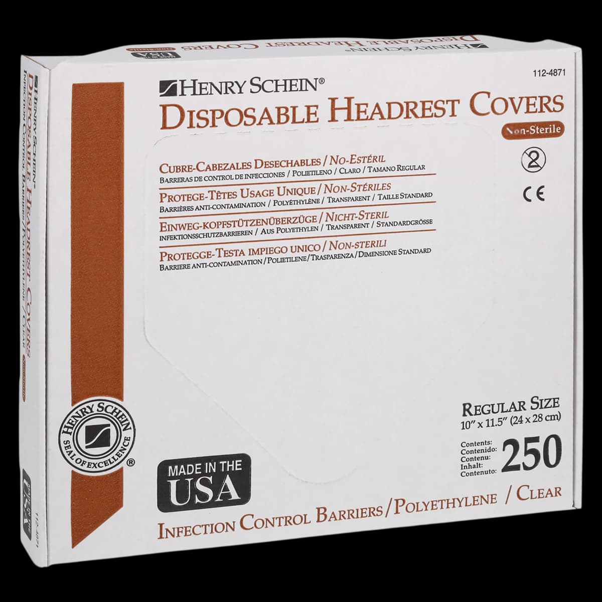 HSI Disposable Headrest Covers, Clear Plastic, 11.5 in x 10 in, 250/Box - HSI Disposable Headrest Covers - Image 1