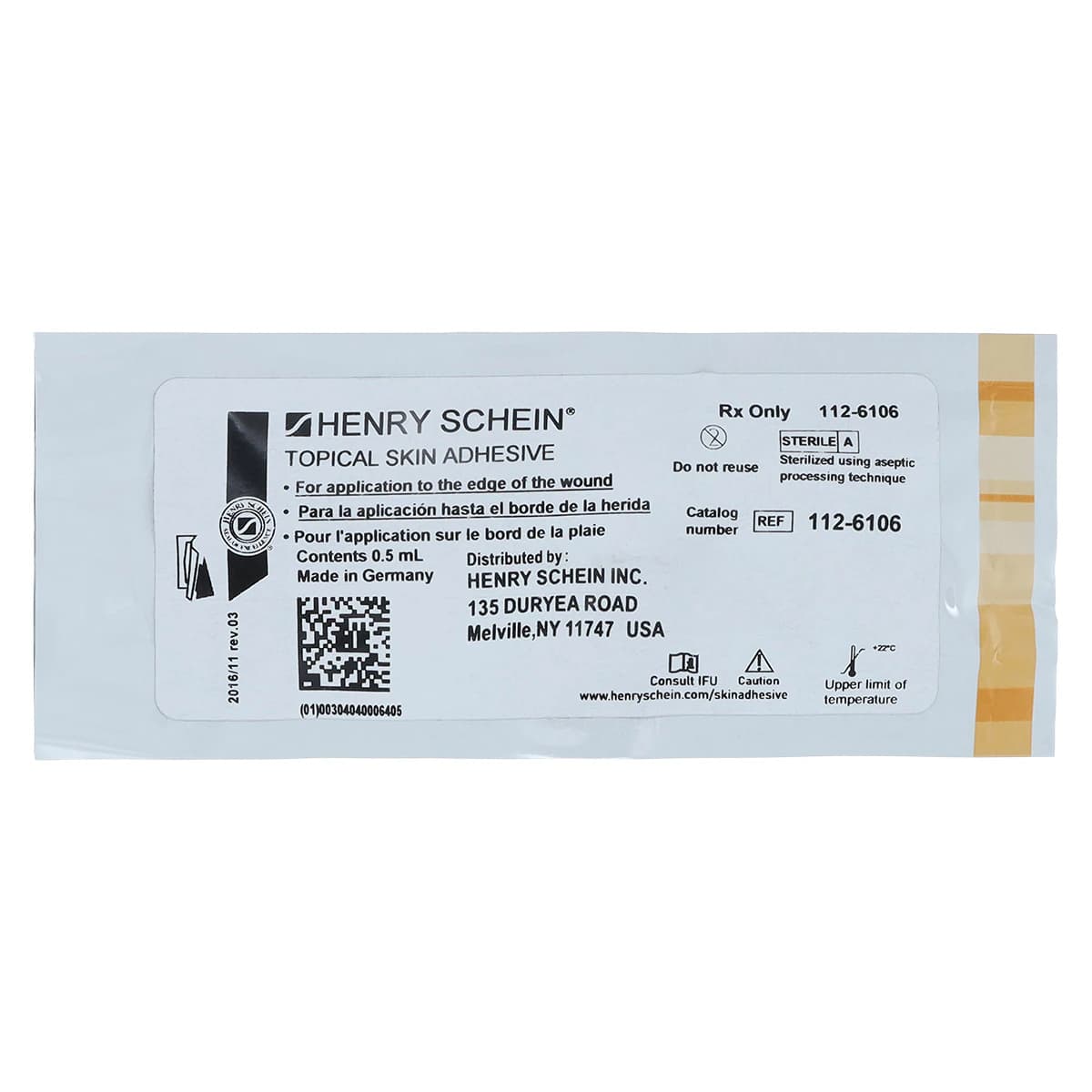 Henry Schein Topical Skin Adhesive, Cyanoacrylate, Clear, 0.5mL, Each - Topical Skin Adhesive Clear - Image 1