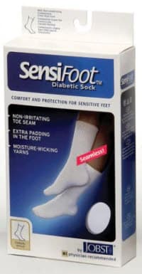 Jobst Sensifoot Compression Diabetic Socks, Crew Length, Closed Toe, Large, Unisex, Black - Socks Sensifoot Crew Blk - Image 1