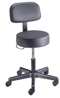 Brewer Value Plus Exam Stool, Pneumatic w/Back, Clamshell, 250 lb Capacity - Stool Pneumatic w/Back - Image 1
