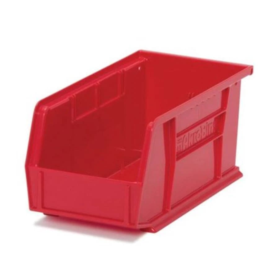 Marketlab Organizer Bin, Red, Heavy Duty Polymer with Label Slot, 4-1/8 x 10-7/8 x 4" - Bin Organizer 4.125x10.875x4 - Image 1