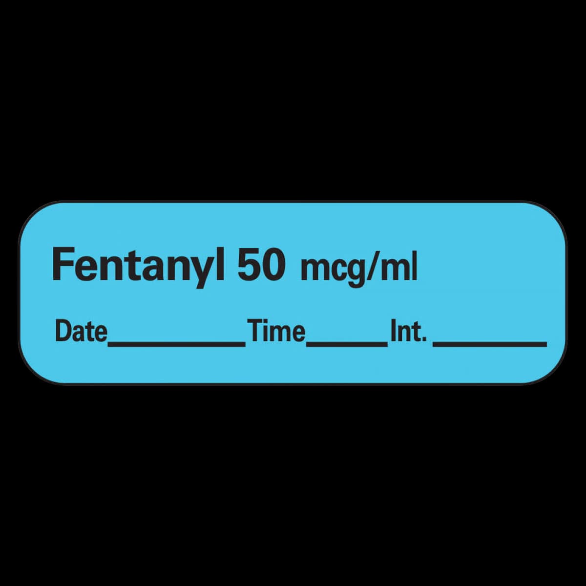 Anesthesia Label, Fentanyl 50 mcg/mL, Blue, 1-1/2" x 1/2", 600/Roll - Label Fentanyl 50mcg/ml - Image 1