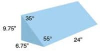 Positioning Wedge, 55/35 Degree Double Angle, Vinyl Cover, Black, 9.75 x 6.75 x 24 in - Wedge 55Deg Dbl Angle Black - Image 1