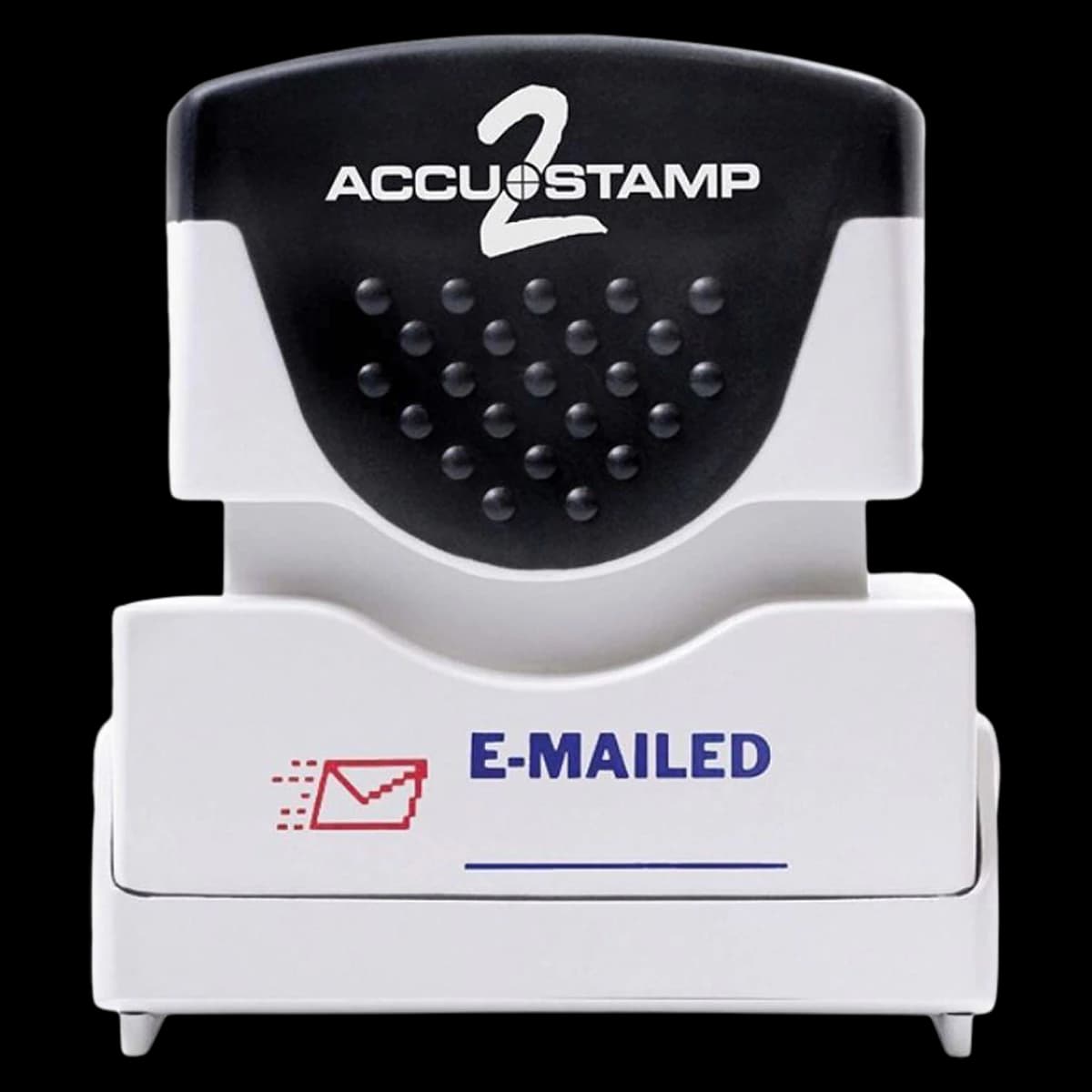 Accu-Stamp Shutter 2-Color Stamp with Microban Protection, "Emailed" Red/Blue, Each - Accu-Stamp Shutter Emailed - Image 1
