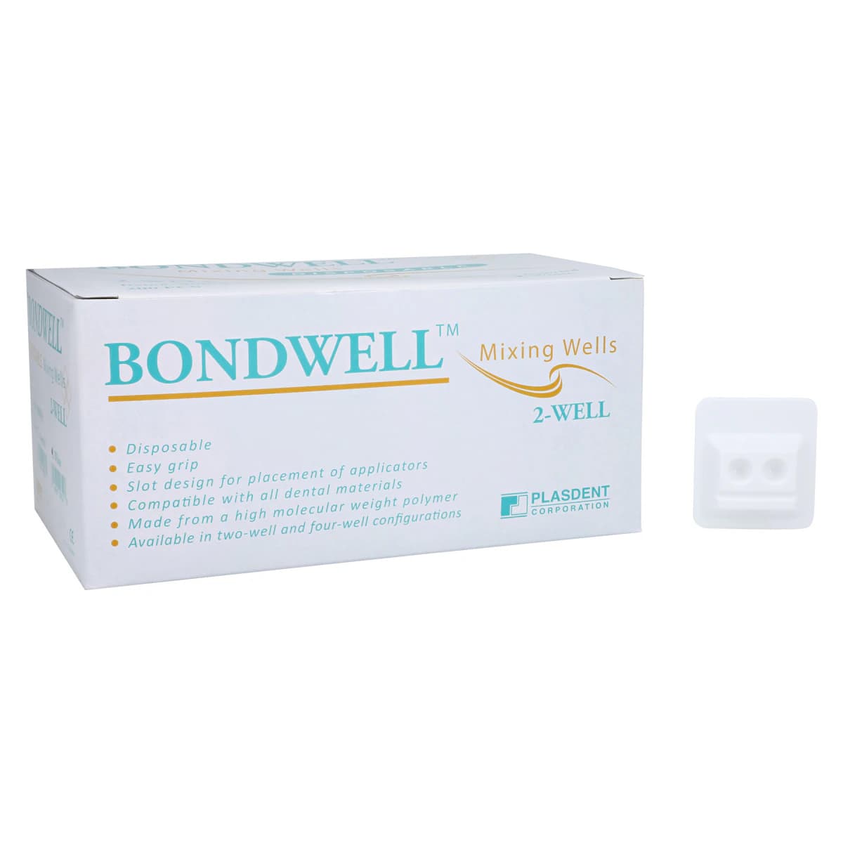 Bondwell Disposable Mixing Wells, 2-Well, White, 200/Pk, 900MW-2 - Bondwell Disposable Mixing Wells, 2-Well, White, 200/Pk, 900MW-2 - Image 1
