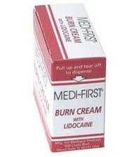 Medi-First Burn Cream with Lidocaine, 0.13% Benzalkonium Chloride / 0.5% Lidocaine, 0.9 g Unit Dose Packets, 25/Box - Burn Crm w/Lidocaine 0.9g Pkt - Image 1