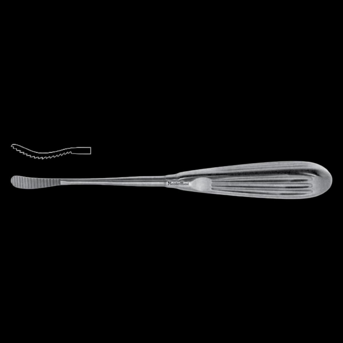 Meister-Hand Aufricht Glabella Rasp, Forward Curved, 8-1/4" Stainless Steel - Rasp Aufricht Glabella Fwd Cvd - Image 1