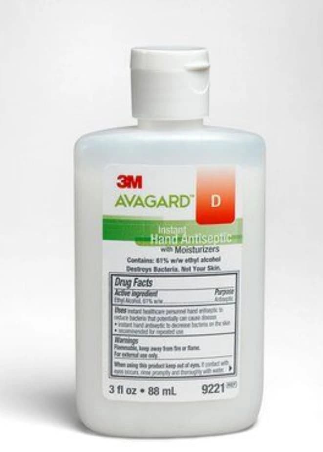 Avagard D Hand Sanitizer with Moisturizer, 3 oz Fliptop Bottle, 61% Ethyl Alcohol, Fragrance Free, 48/Case - Avagard D Hand Sanitizr w/Mstz - Image 1