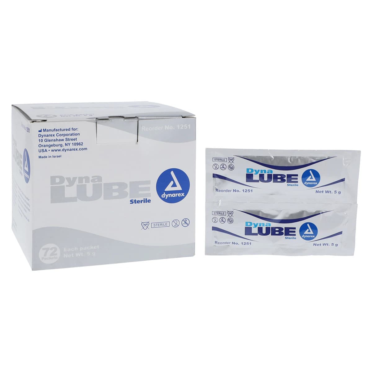 Dynarex Lube Gel Sterile Foilpack, 5g, 72/Box - Lube Gel Sterile Foilpack - Image 1