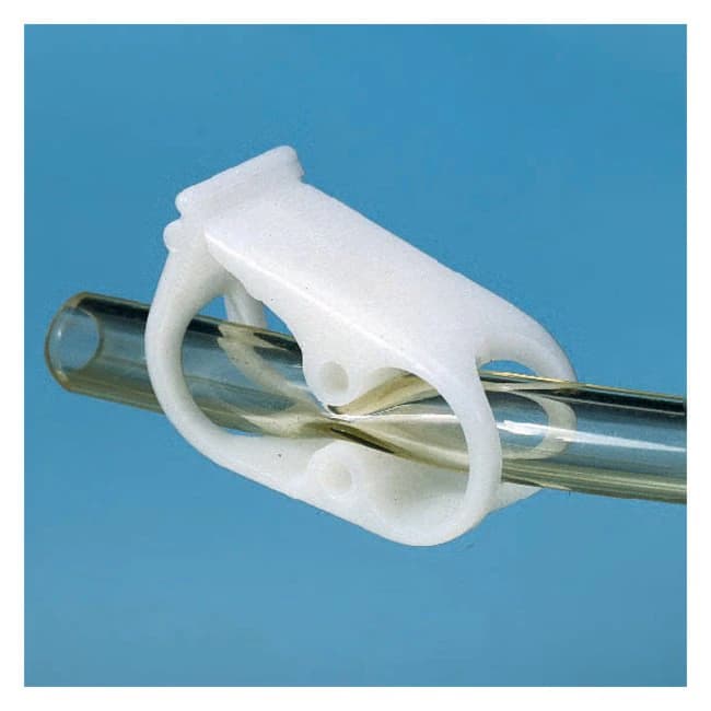 Dura-Clamp Flow Control Clamp, Polypropylene, White, Reusable, for 0.12" to 0.5" O.D. Tubing, Medium, 15-Position Control, 12/Package - Dura-Clamp w/Flow Control - Image 1