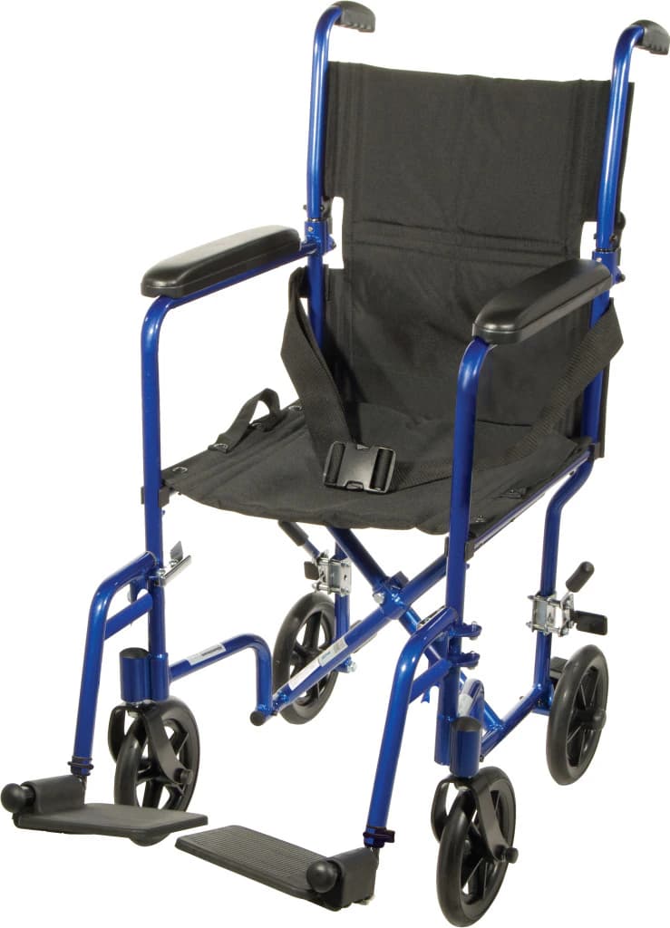 Drive Medical Designs Transport Wheelchair, 19" Seat, Aluminum, 300 lb Capacity - Chair Transport 19"ALum 300LBS - Image 1