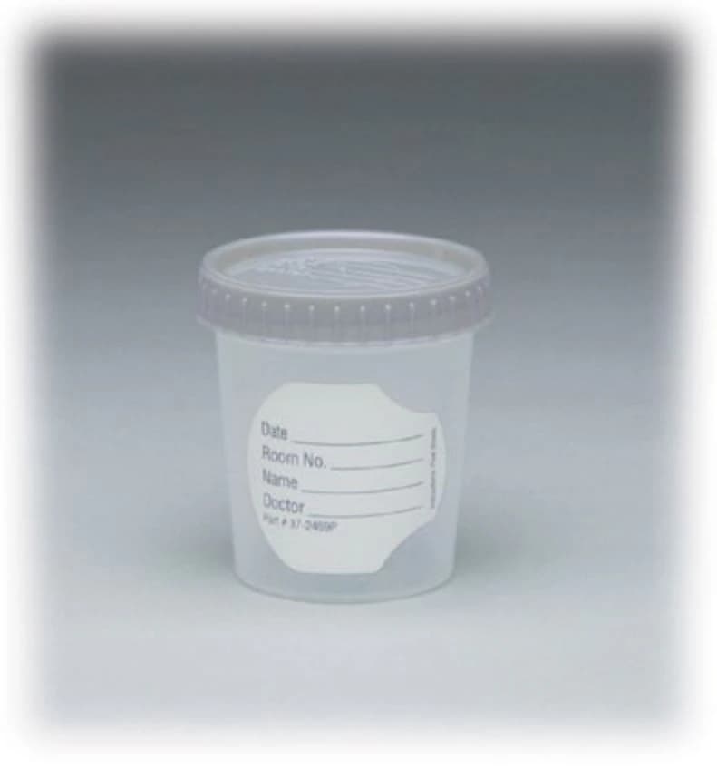 Medegen ClikSeal Sterile Specimen Container, 3 oz, Graduated, Translucent with Blue Screw Lid, 100/Case - Container Specimen Clikseal - Image 1