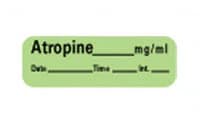 Precision Dynamics Anesthesia Label, Atropine mg/ml, Green, 1-1/2" x 1/2", 600/Roll - Label Atropine 1-1/2x1/2" - Image 1