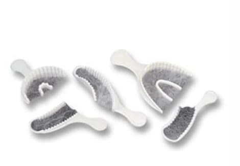 Plasdent Excellent E-Bite Disposable Bite Trays, Full Arch, Dual Arch, White, 40/Box, BTFRH - E Bite Disposable Bite Trays - FULL ARCH 40/Bx. Dual arch. Thin loose webbing - Image 1