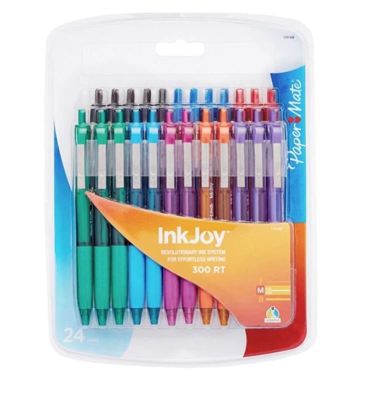 Paper Mate InkJoy 300 RT Retractable Pen, Medium Point 1.0 mm, Assorted Colors, 2-Pack (24 Packs per Case) - Pen Papermate 300RT Medium - Image 1