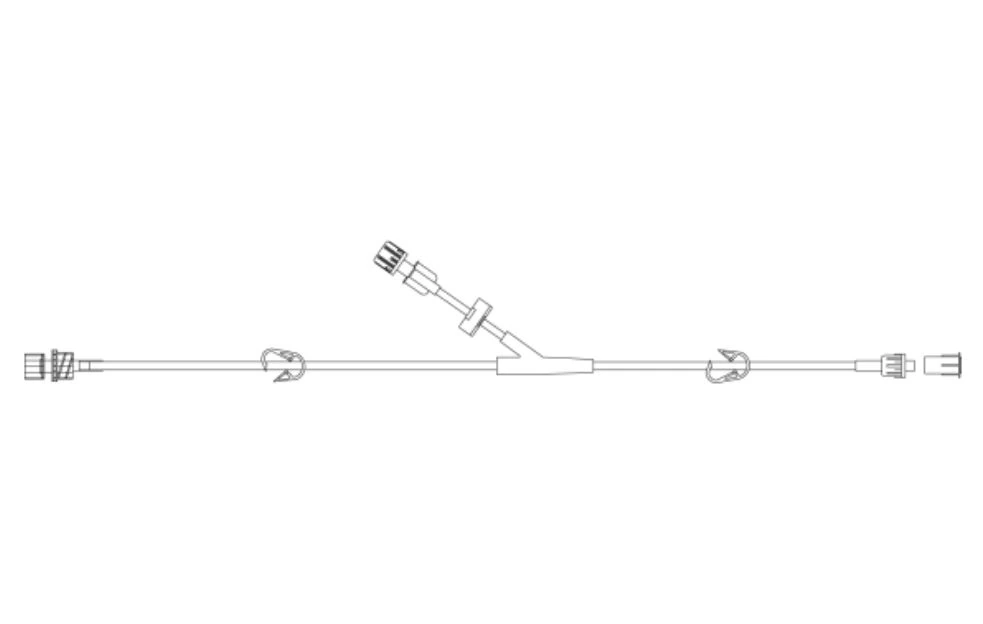 CareFusion IV Administration Set, Y-Connector, Microbore, 93" Tubing, Priming Volume 3 mL, Female Luer Lock x2 / Fixed Male Luer Lock, 50/Case - Admin Set Female/Male Luer - Image 1