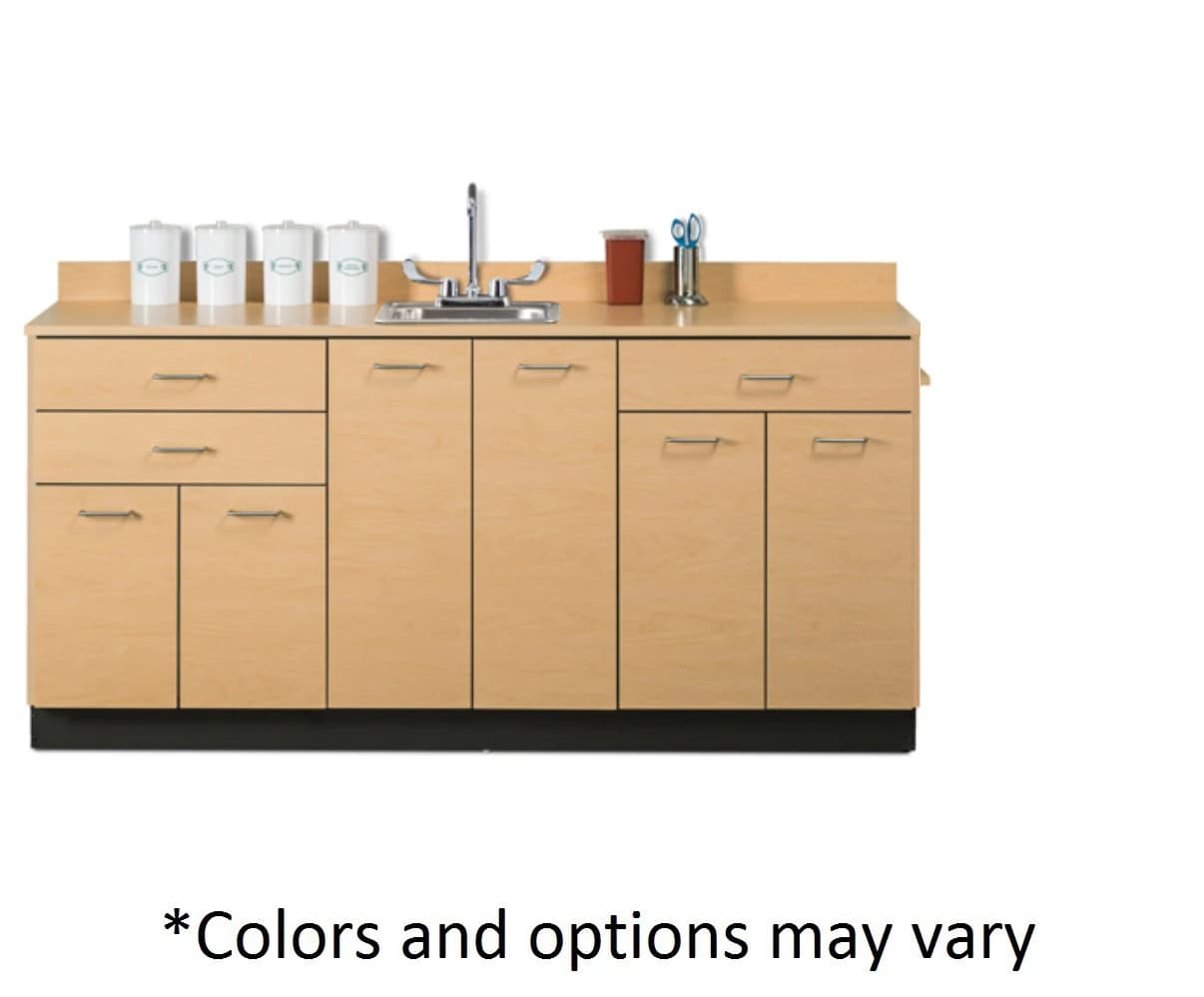 Clinton Industries Base Cabinet, 72"L, 6 Drawers, 3 Doors, Sink, Laminate - Cabinet Base 72L 6 Dr 3Dwr Snk - Image 1