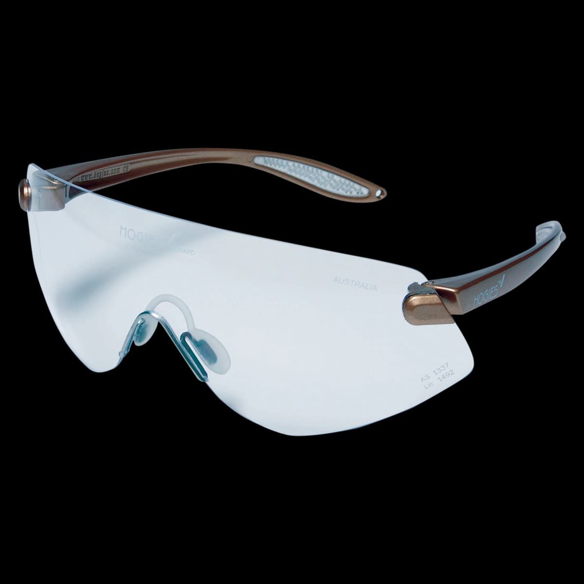 Hager Outback Protective Eyewear, Clear Lens, Gold Frame, 100700 - Outback Protective Eyewear Clear Lens Gold Frame - Image 1
